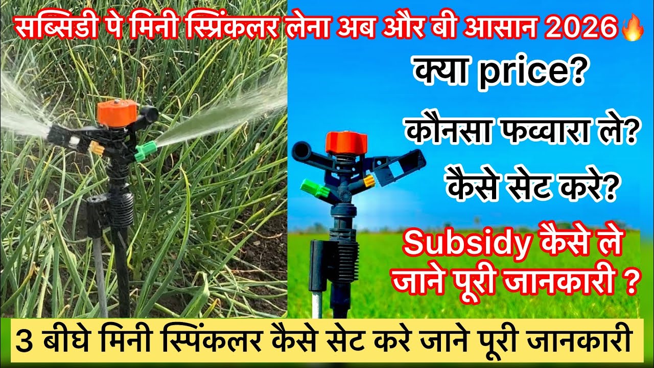 #Minisprinkler kese set kre#मिनी स्पिंकलर लगाने के लाभ #Subsidy कैसे ले पूरी जनकारी#Agriculture🔥🚿