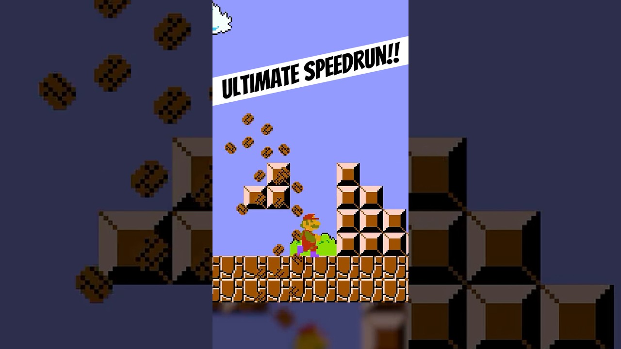 Ultimate World 1-1 SPEEDRUN trick in Super Mario Bros. (NES)!!