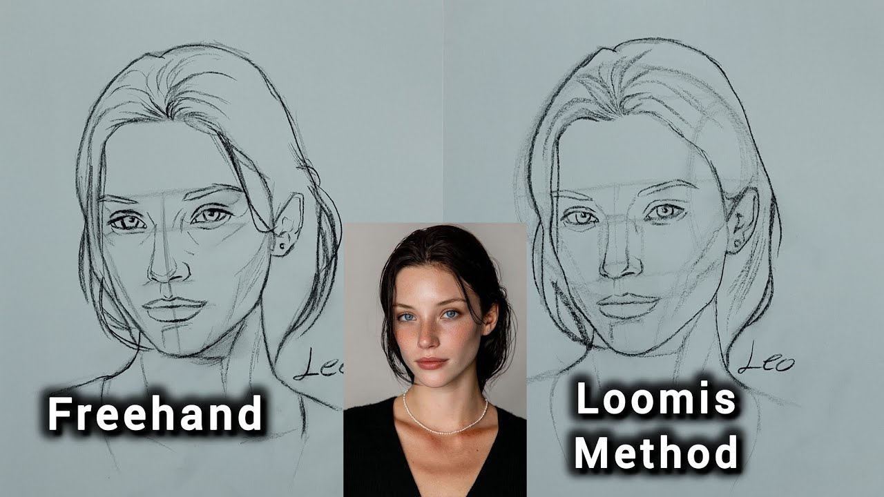 LOOMIS METHOD vs FREEHAND  (Drawing Tutorial)