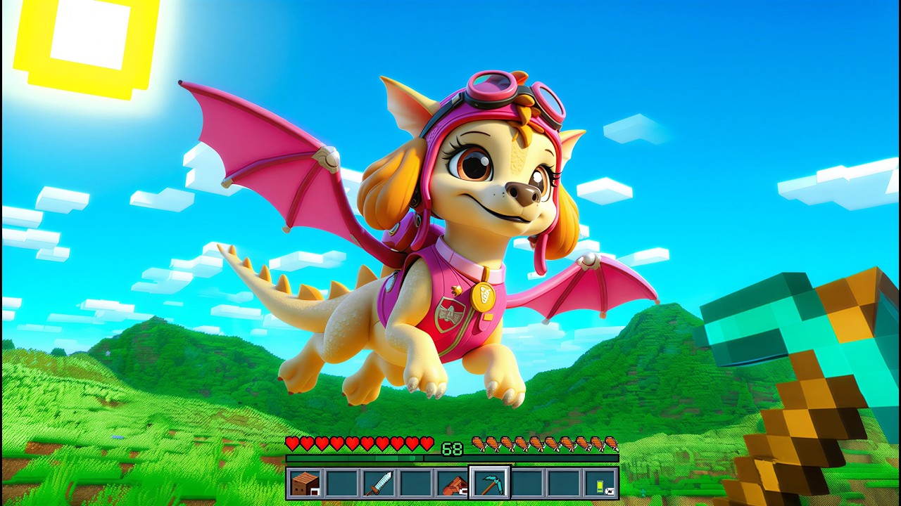 😳 Я НАШЛА СКАЙ ДРАКОНА ИЗ ЩЕНЯЧИЙ ПАТРУЛЬ в МАЙНКРАФТ