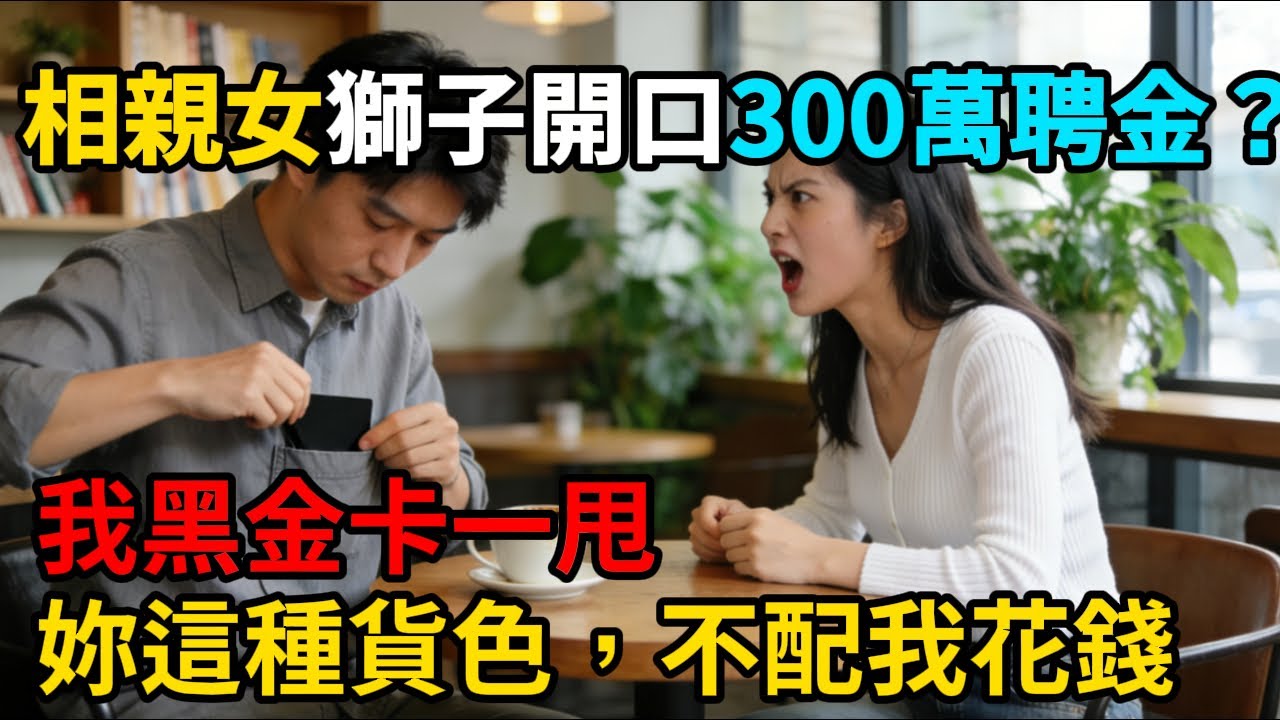相親女獅子大開口300萬聘金？我黑金卡一甩：妳這種貨色，不配我花錢 #情感故事 #老年生活 #人生感悟 #情感共鸣 #感人壹幕 #故事分享 #故事