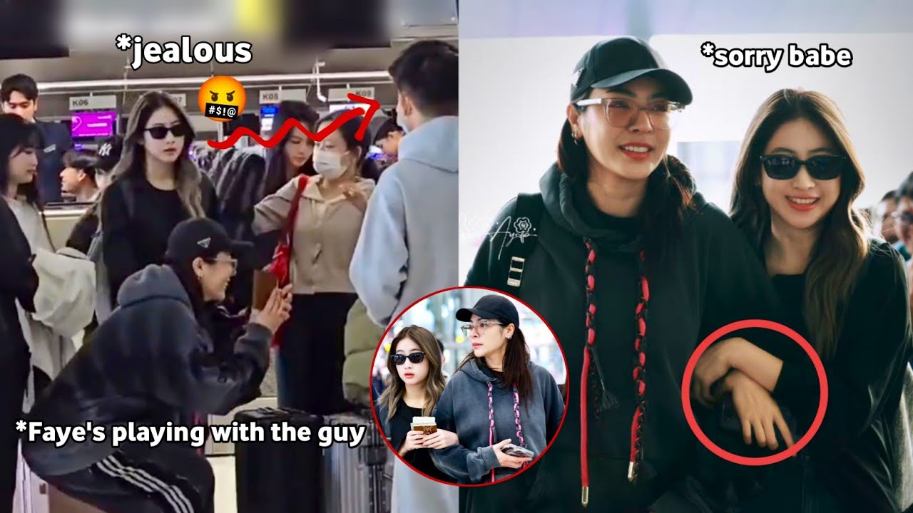(FayeYoko) Yoko got Jealous at the airport today when Faye played with the guy  🤭