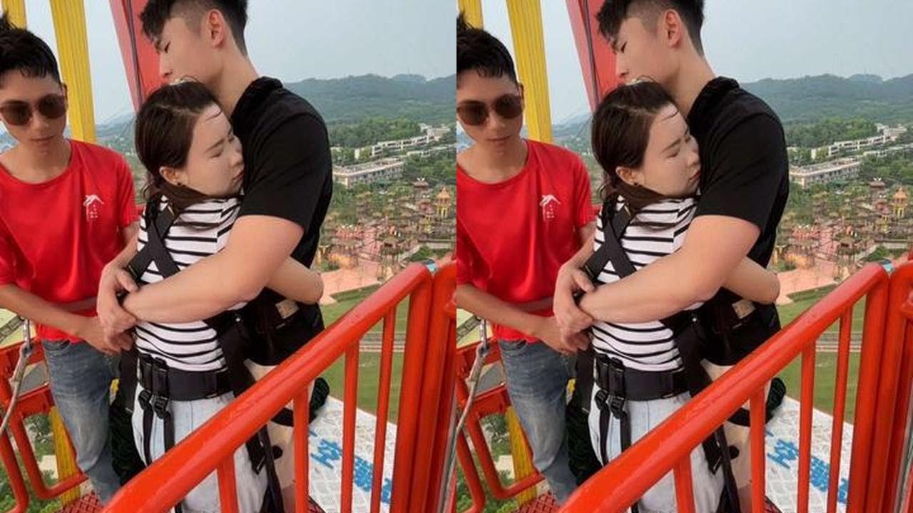 Couple Overcomes Fear at Zhejiang Bungee Jumping Platform