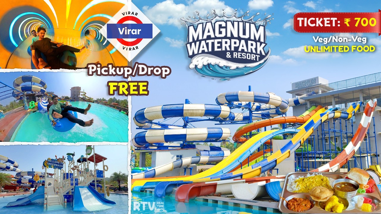 Magnum Water Park & Resort - Virar (Mumbai) FREE Pickup/Drop Ticket/Slides - FULL TOUR