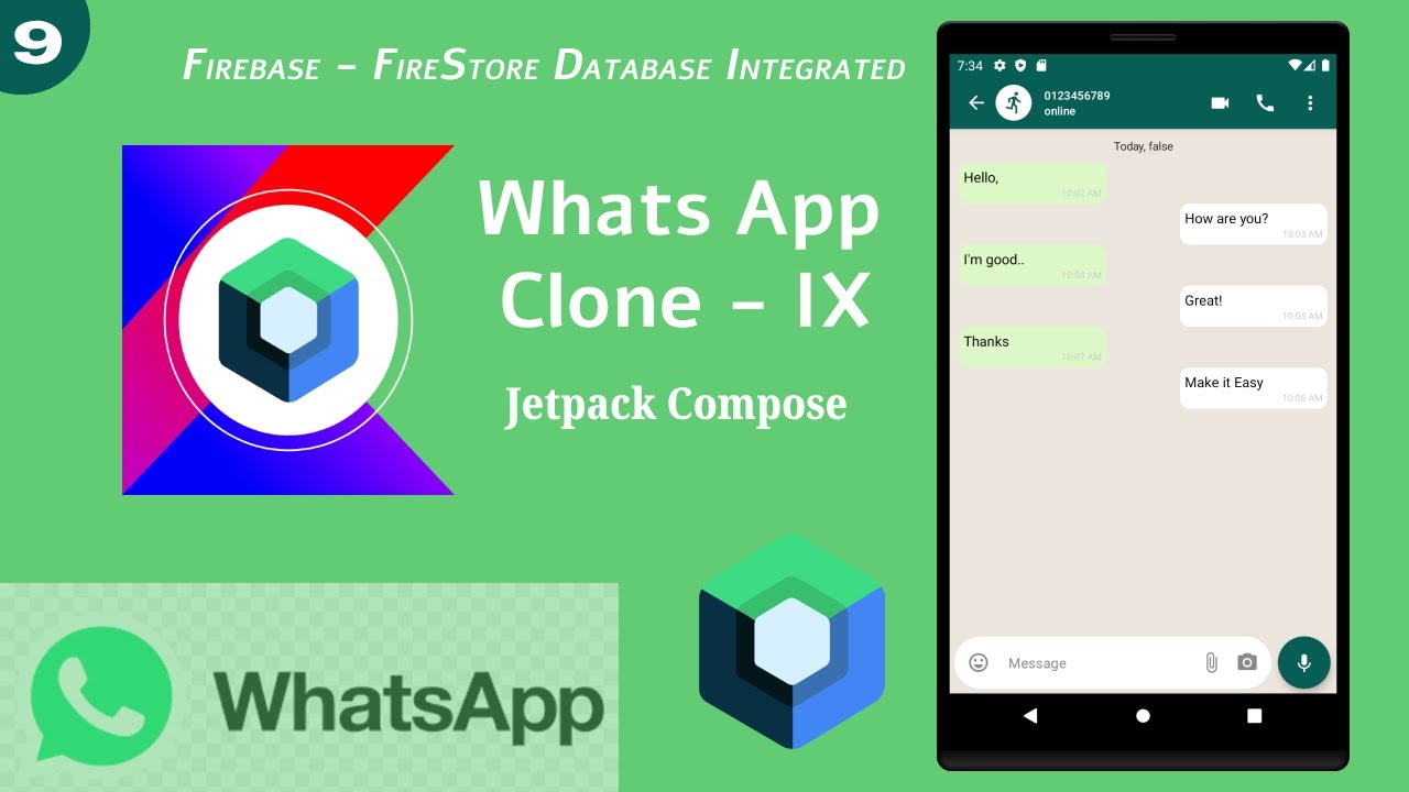 WhatsApp Clone Integrate to Firebase Cloud FireStore DB in Jetpack Compose Part - IX | Make it Easy