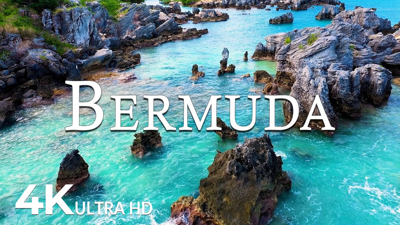 FLYING OVER BERMUDA (4K UHD) &ndash; Soothing Music Along With Beautiful Nature Video - 4K Video ULTRA HD