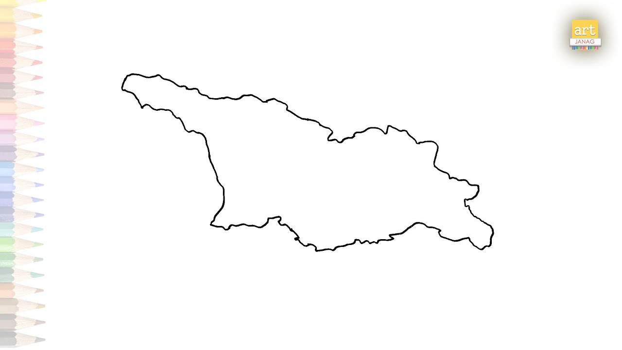 Georgia Maps drawing | Outline drawings | How to draw Georgia Map step by step | #artjanag
