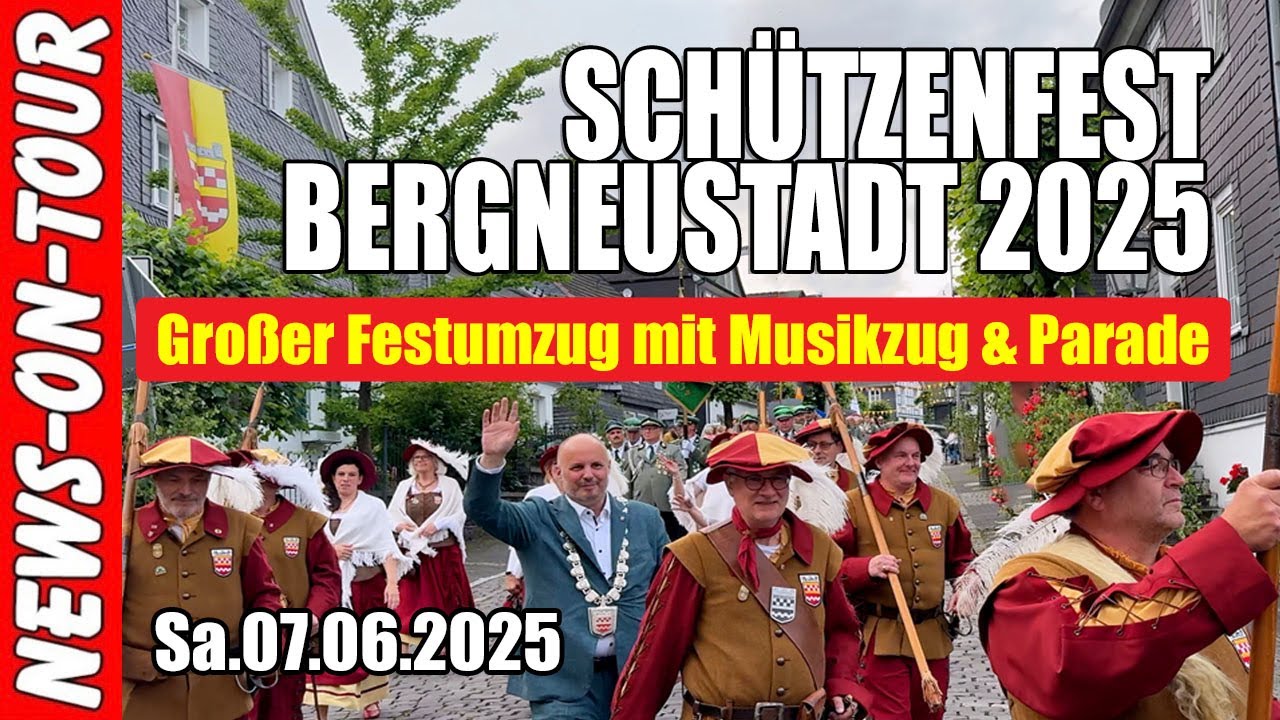 Schützenfest Bergneustadt 2025 (4K) 🎺 Großer Festumzug mit Musikzug, Schützenverein & Parade
