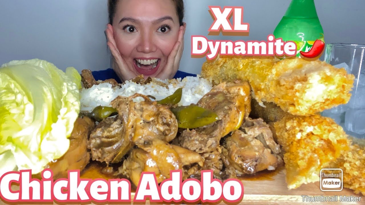 ADOBO + DYNAMITE LUMPIA MUKBANG || Shoutouts || Filipino Food