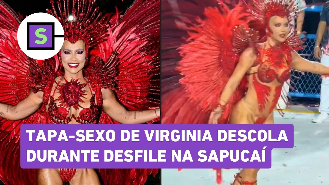 Virginia enfrenta problemas com fantasia e tapa-sexo descola durante desfile da Grande Rio