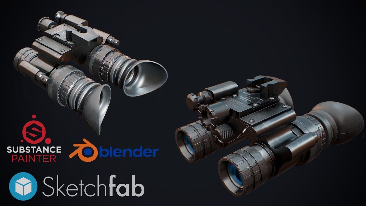 3D MODELING night vision goggles modeling timelapse