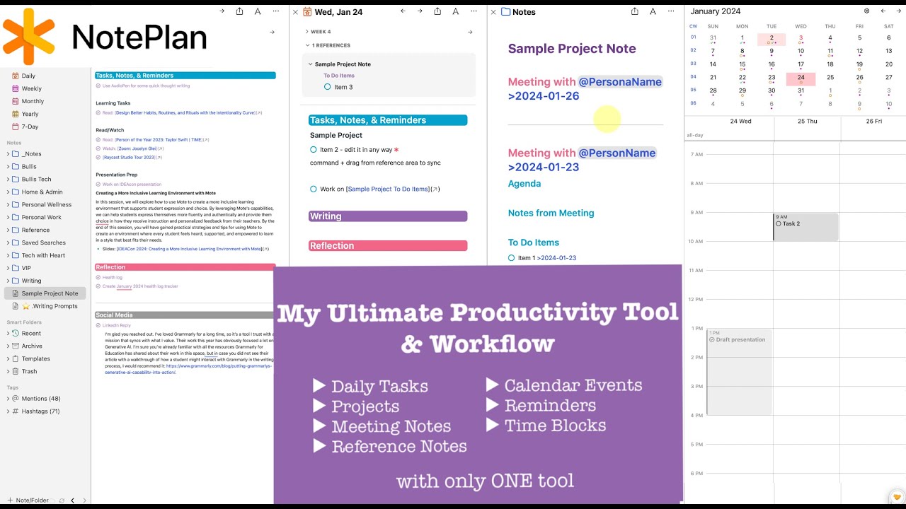 My Ultimate Productivity Tool & An Updated Workflow for 2024: Plan with Me in NotePlan
