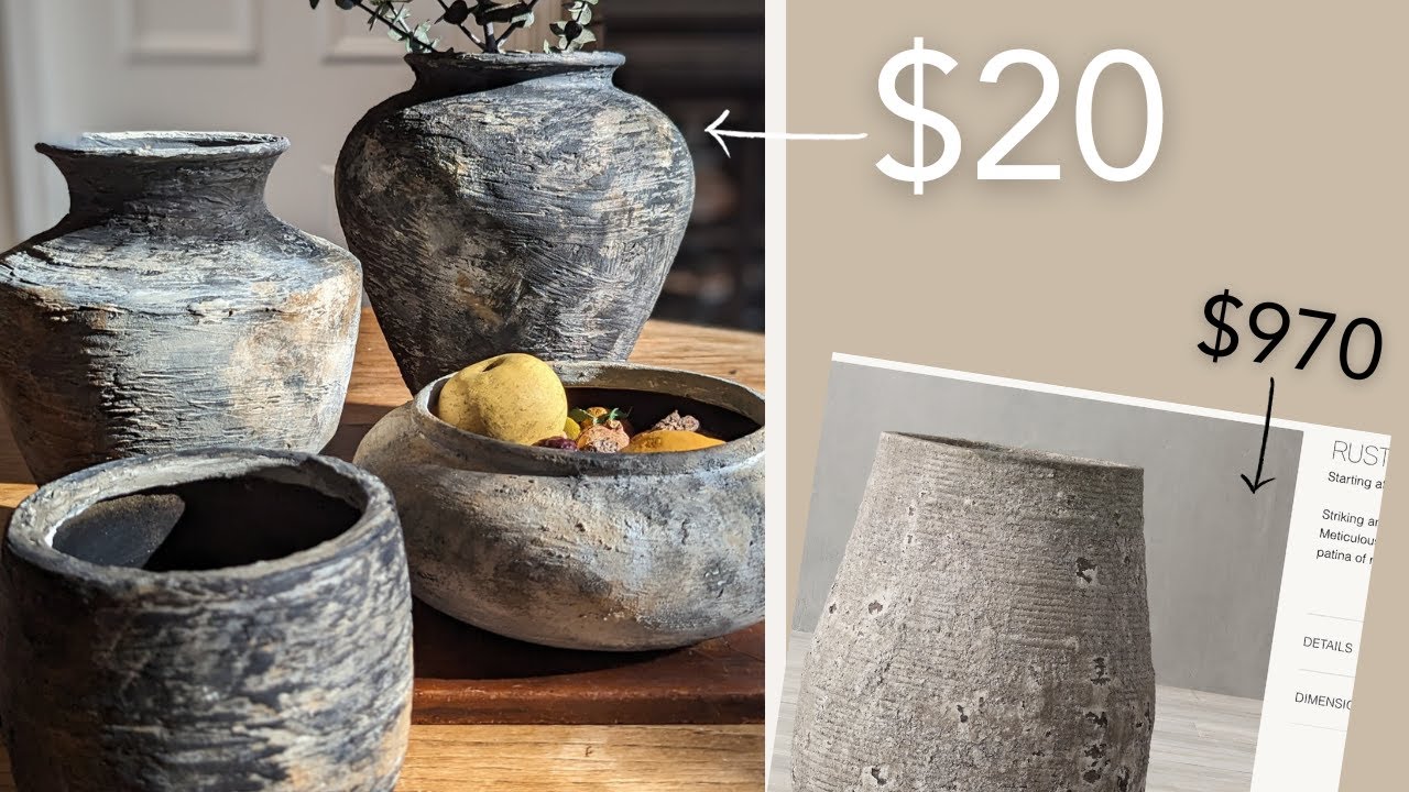 DIY Aged Vessels |  Designer Dupe Stone Vase | $20 DIY Fall Decor