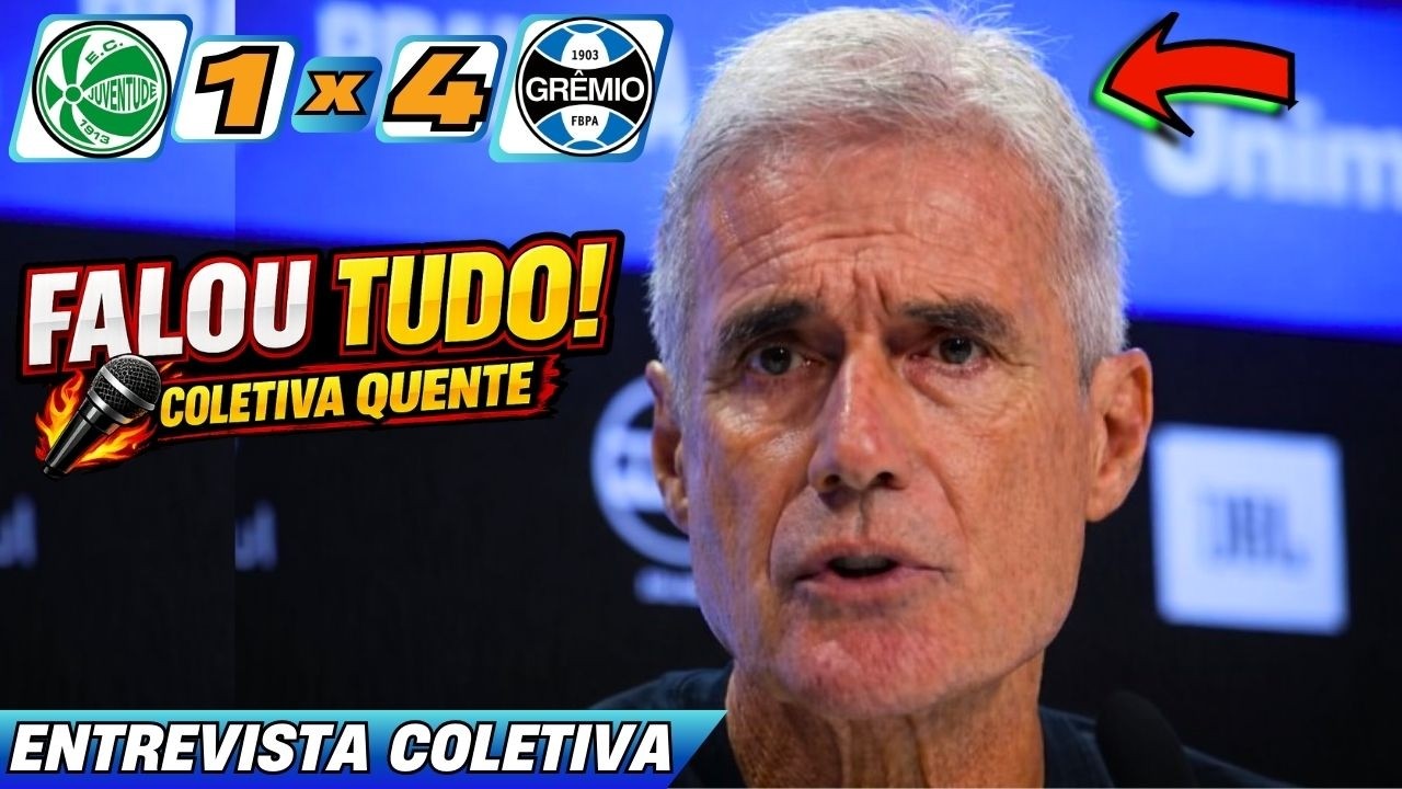 LUIS CASTRO FALOU TUDO! 🔥 Coletiva Completa Juventude 1x4 Grêmio Pós-Jogo HOJE