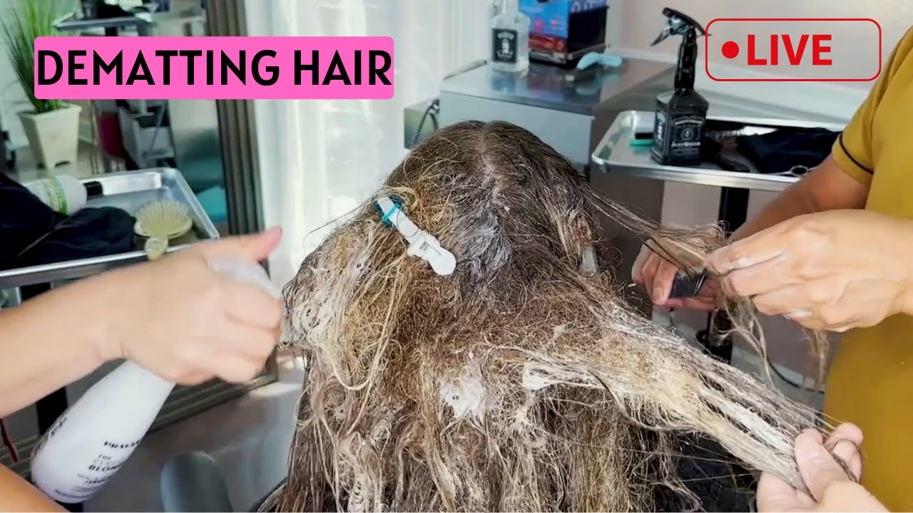 DEMATTING HAIR - Detangling Matted Natural Hair Live