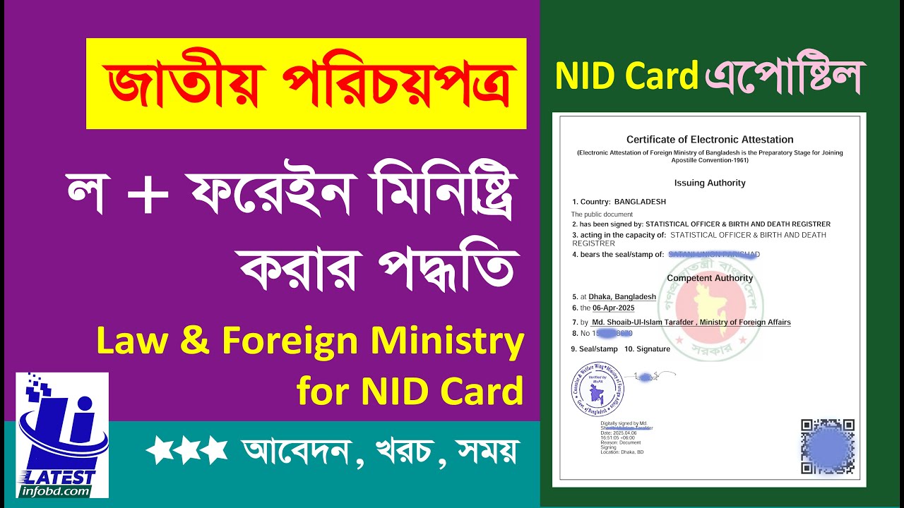 এনআইডি কার্ড ফরেইন মিনিষ্ট্রি করার পদ্ধতি।। How to get FOREIGN MINISTRY ATTESTATION for NID Card