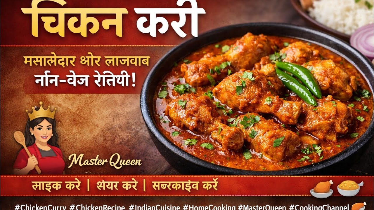 चिकन करी मजेदार।।#food #वायरल #cooking #चिकन #masterqueen 
