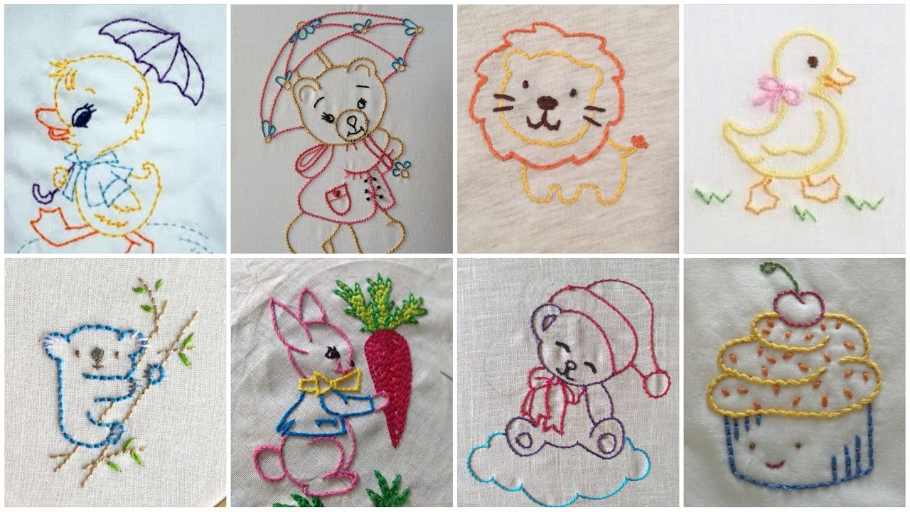 Hand embroidery designs for baby dresses || Embroidery designs