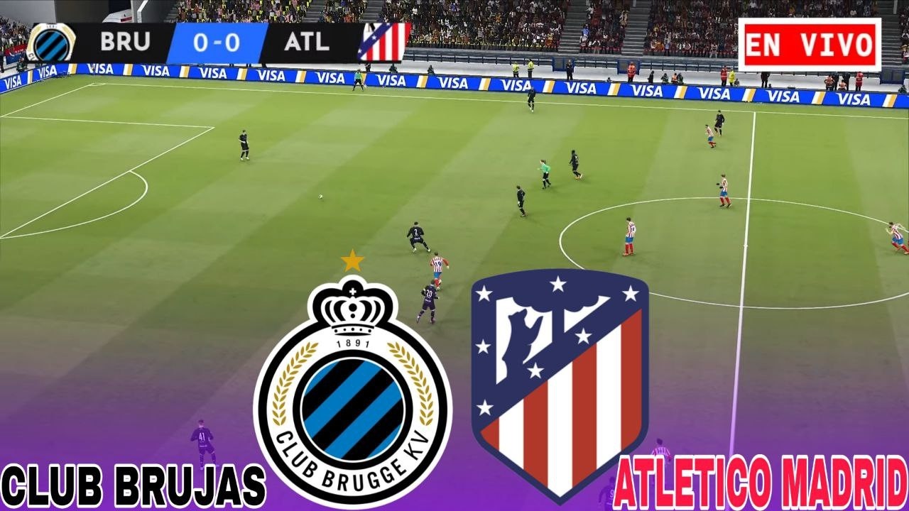 Club Brujas vs Atlético Madrid EN VIVO Champions League 2026 PLAYOFFS IDA Simulación Realista PES 21