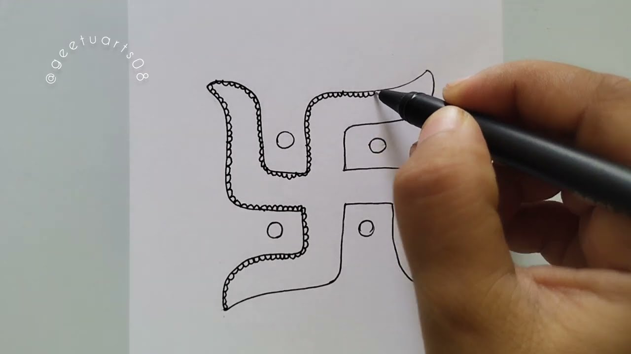 Mandala art on Swastika | easy mandala art | step by step | #drawing #swastik #mandalarts #art #draw