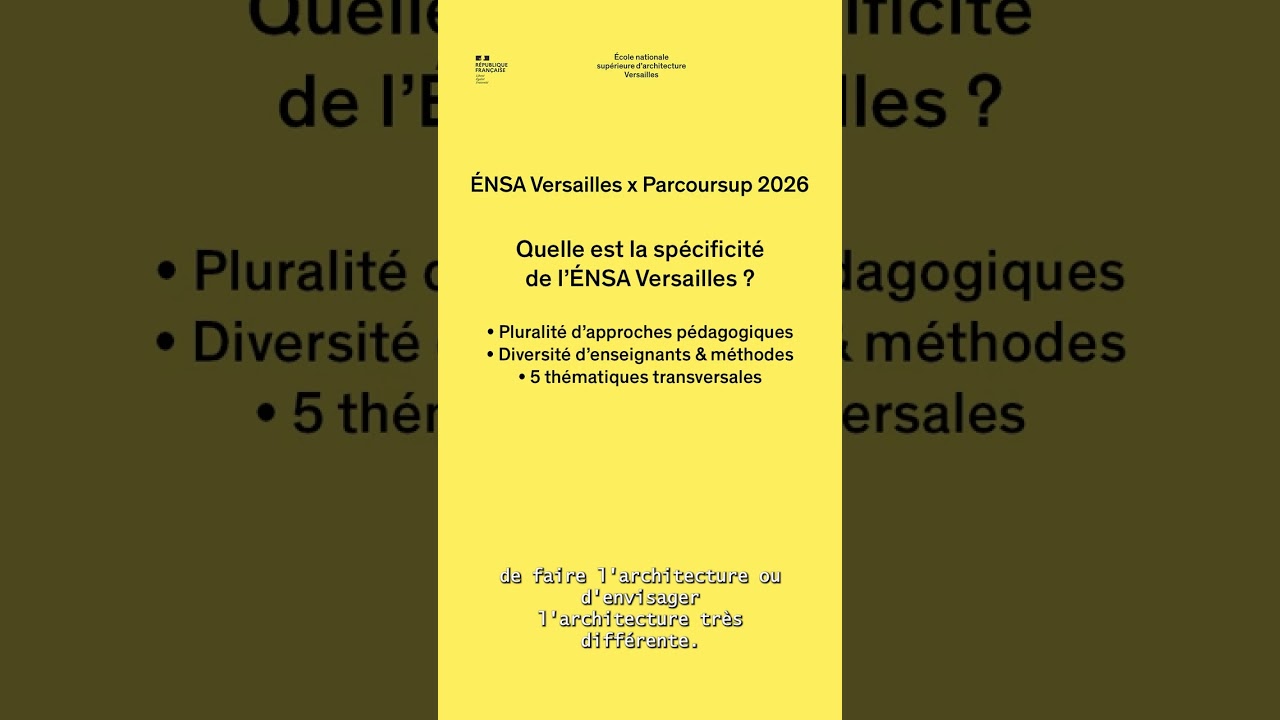 Quelle est la spécificité de l'ENSA Versailles par rapport aux autres ENSA ?