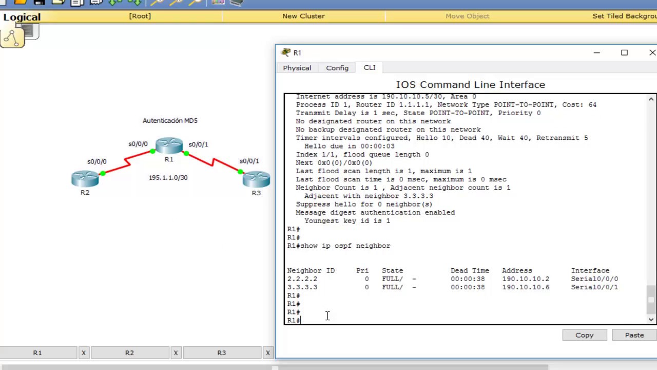 CCNA3 - OSPF Autenticación MD5