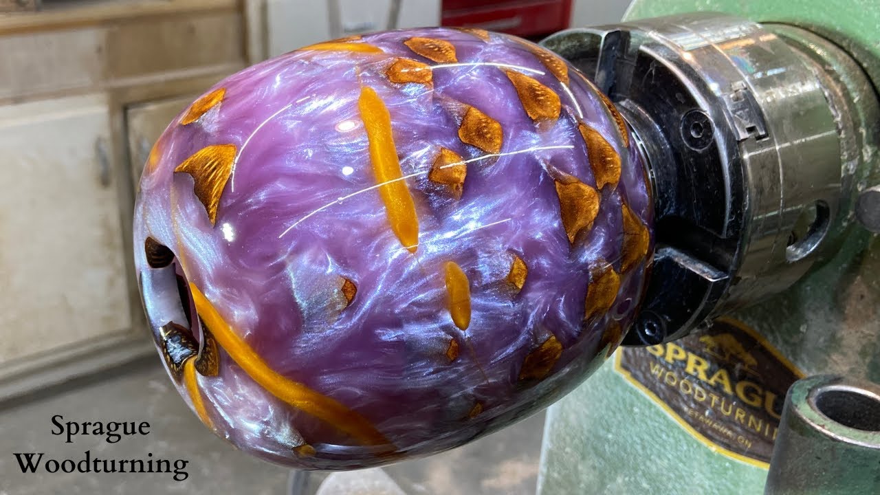 Woodturning - Long Leaf Pine Cone Periwinkle Hollow Form