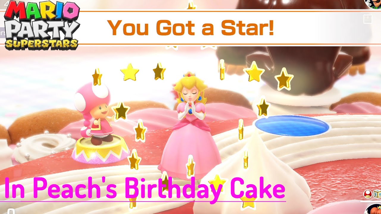 Mario Party Superstars - Mario vs Luigi vs Peach vs Daisy in Peach's Birthday Cake