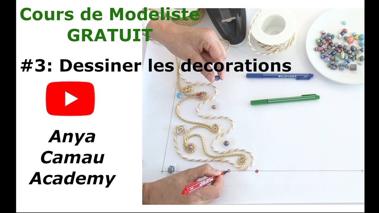 Cours gratuit de Modéliste par Anya Camau Académie, Niveau 1, Comment placer des décorations