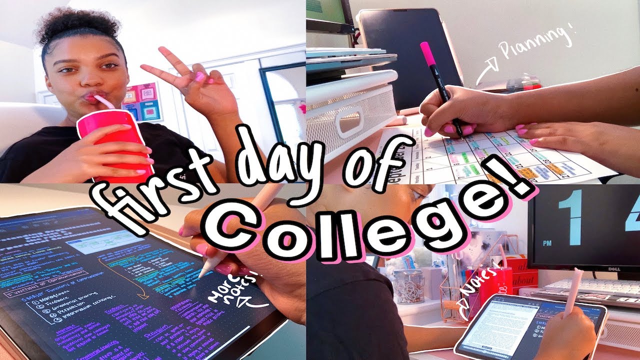 PRODUCTIVE FIRST DAY OF (ONLINE) COLLEGE| GRWM, Notes, Planning, + More ♡