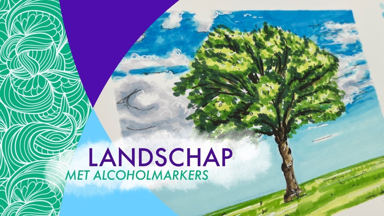 Landschap tekenen met Ohuhu alcoholmarkers