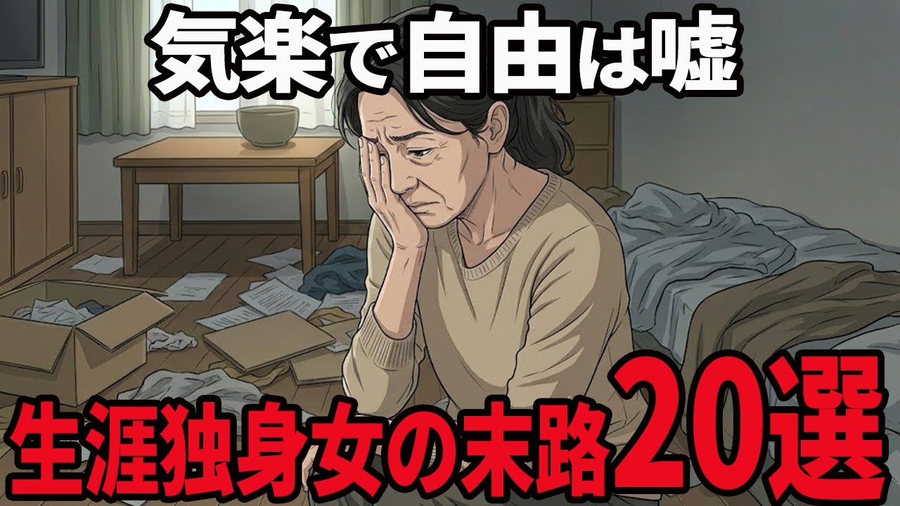 【シニアの本音】生涯独身を選択した女性の悲惨な末路 20選【老後の現実】