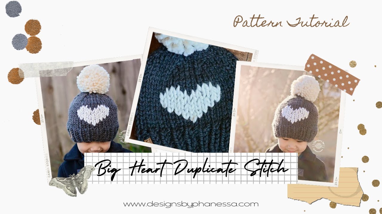 Knit Duplicate Stitch Heart (OLD Video - See new link below)