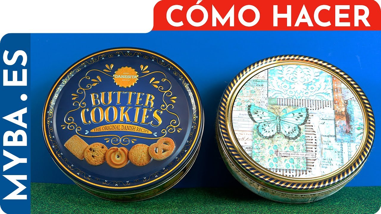♻️ Lata decorada con papel más fácil imposible. ♻️ Reciclar latas con papel decorativo DIY.