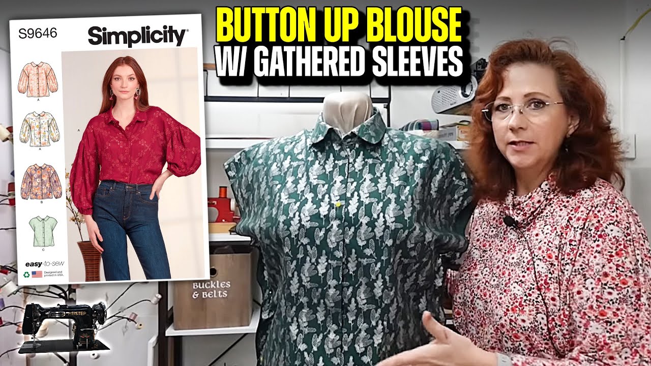 Sewing Simplicity 9646 - Button up blouse with gathered sleeves