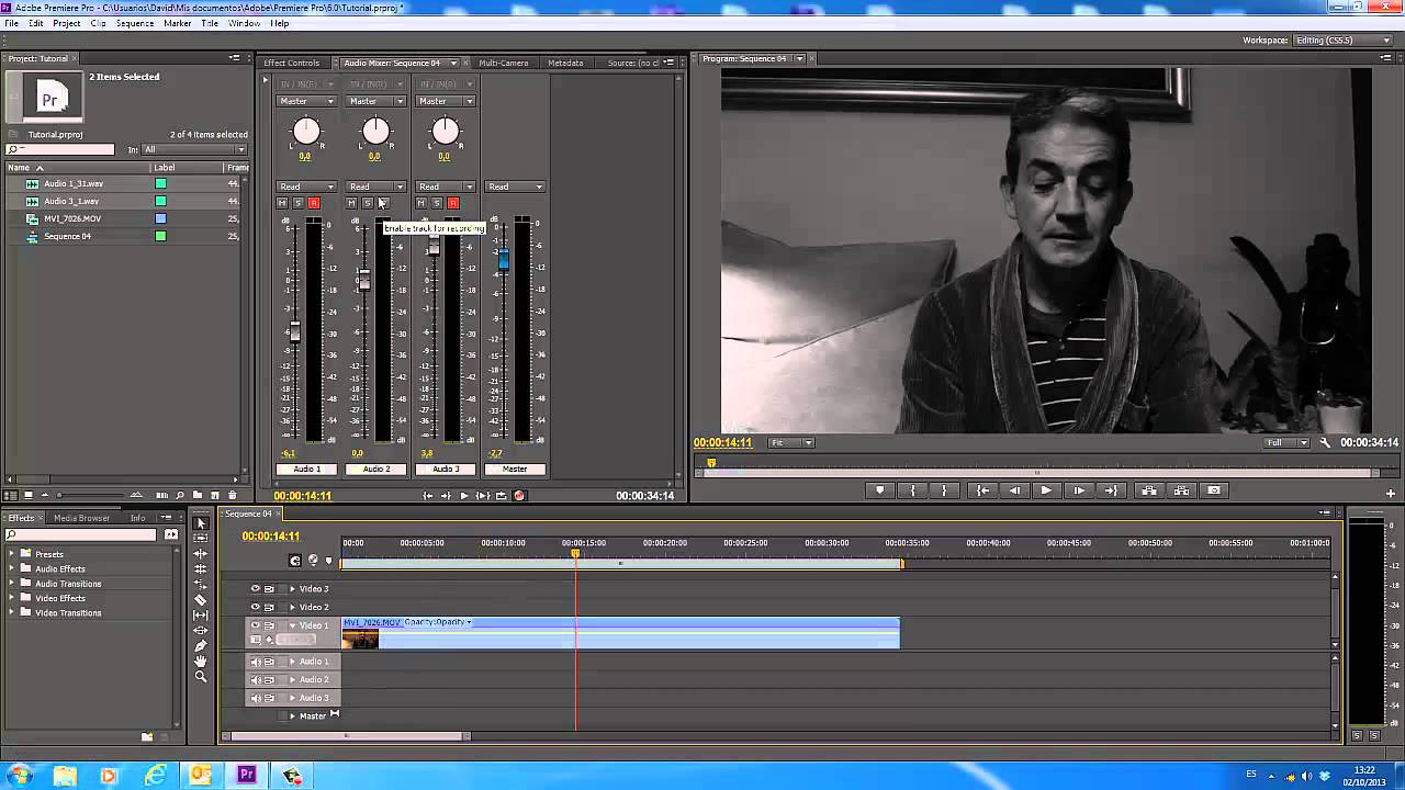 Tutorial Adobe Premiere Pro CS6  - Grabar Voz en OFF y Hacer Doblaje de Audio