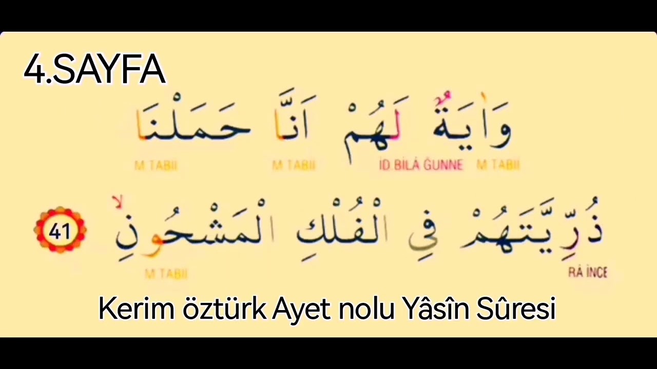 YASİN SÛRESİ kerim öztürk Ayet nolu 