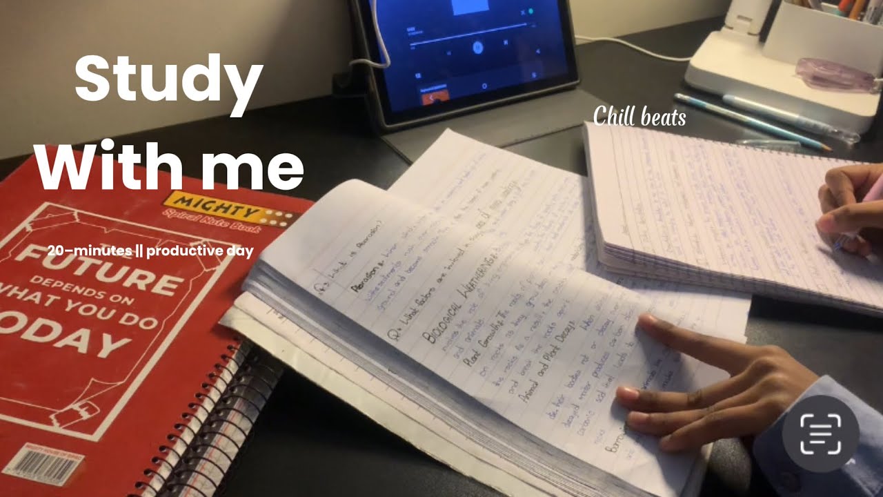 Study With Me || Chill beats || 20 Minutes || elorastudyvlogs