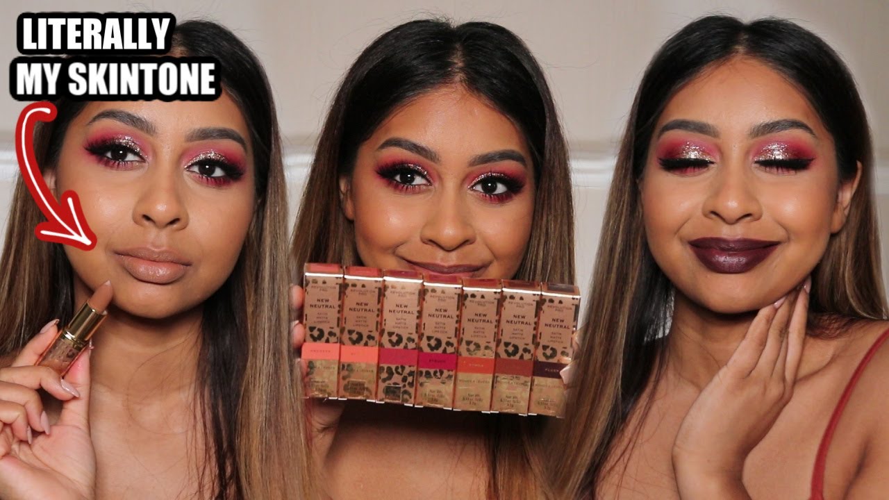 REVOLUTION NEW NEUTRALS LIPSTICK SWATCHES!