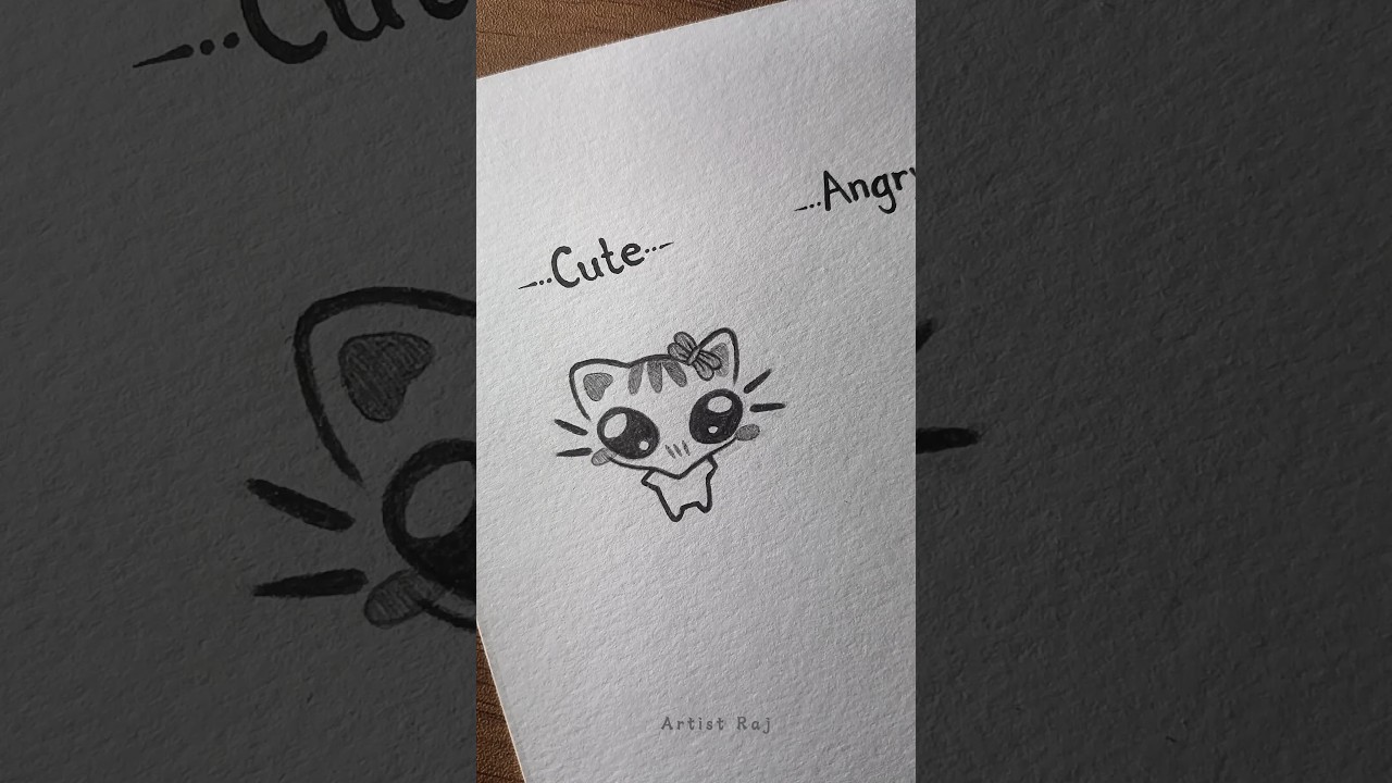 How to draw a cute cat tutorial (Pt.-1) ✨ #art #drawing #howtodraw #cat #tutorial #shorts #viral