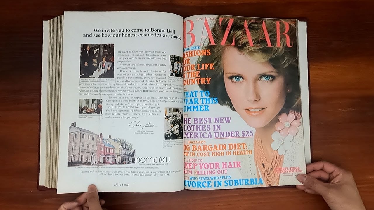 1974 January - June Magazine Flip Through: Harper's Bazaar Cheryl Tiegs