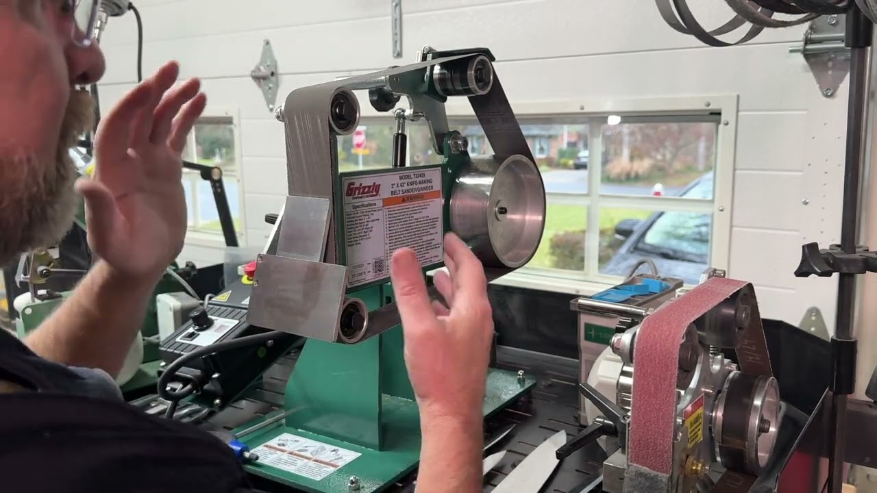 Unleashing the sharpening potential of the Grizzly 2x42 Knife Maker Belt Sander Grinder Part 3