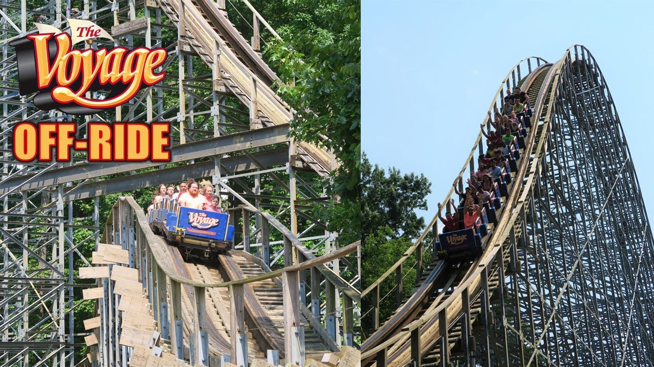 Voyage Off-Ride Footage (60FPS), Holiday World Gravity Group Wooden Roller Coaster | Non-Copyright