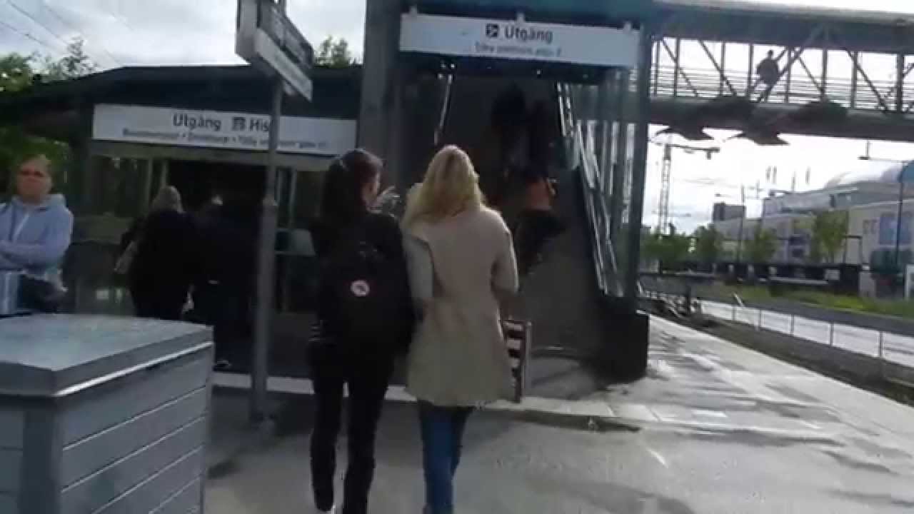 Stockholm - Roslagsbanan at Täby Centrum and Täby Centrum Bus Terminal - 2014 06 22