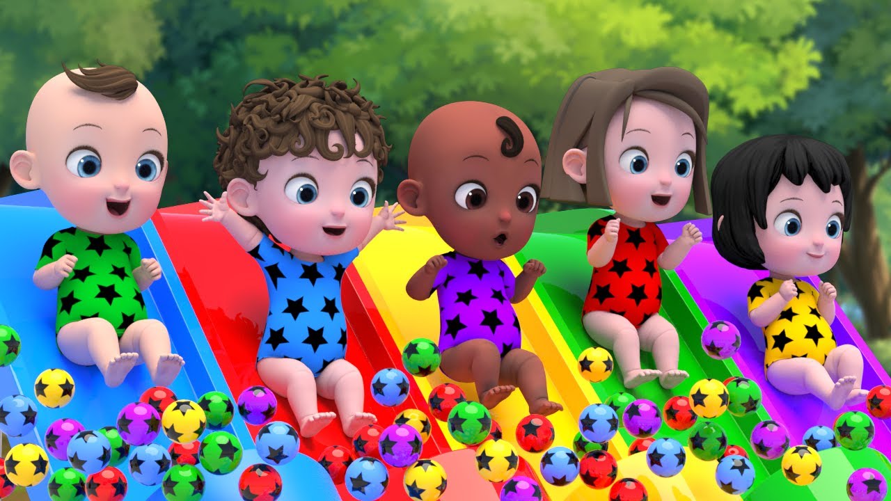 Color Balls Slide | Rock A Bye Baby & Seven Steps + more Nursery Rhymes & Kids Songs | Kindergarten