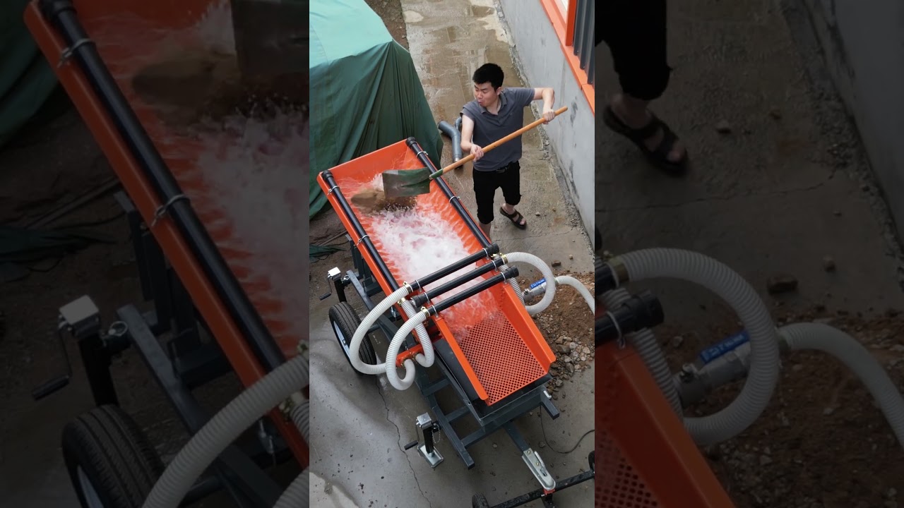 Mini placer gold mining wash plant #goldmining #goldpannning