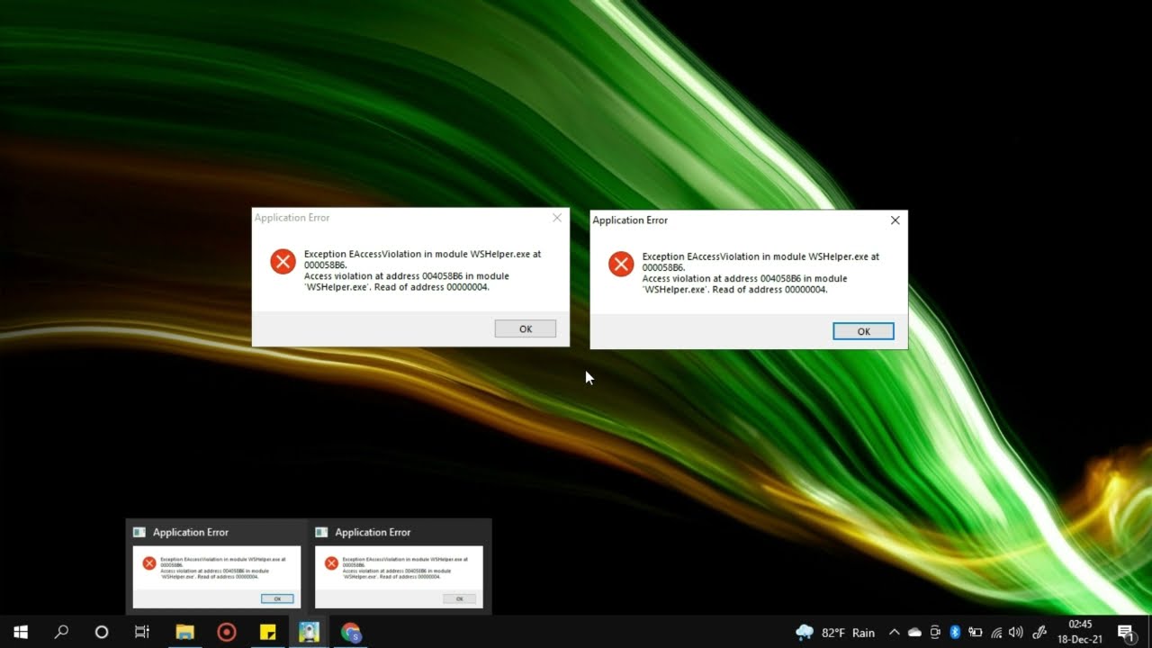 Exception EAccess Violation is module WSHelper.exe | How To Solve in All Windows