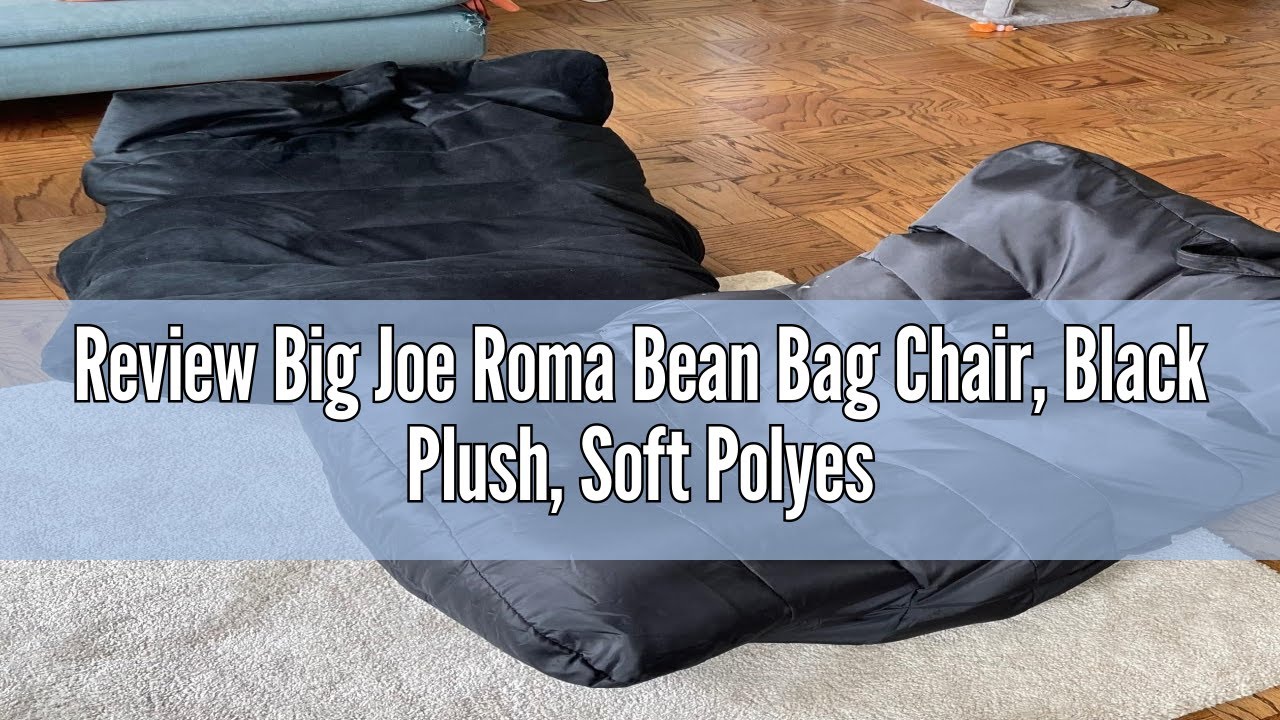 Review Big Joe Roma Bean Bag Chair, Black Plush, Soft Polyester, 3 feet