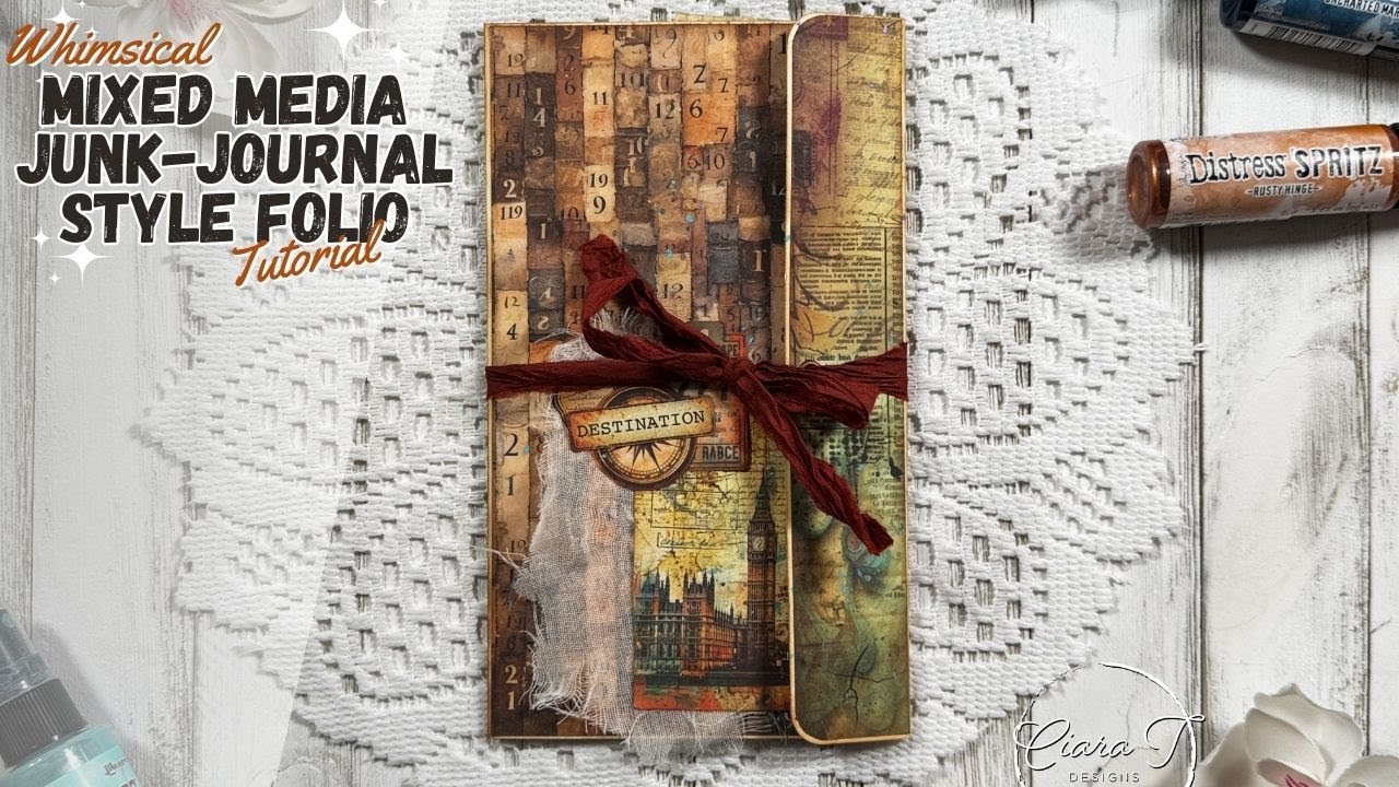 Whimsical Mixed Media Junk Journal style Gunge Folio Tutorial