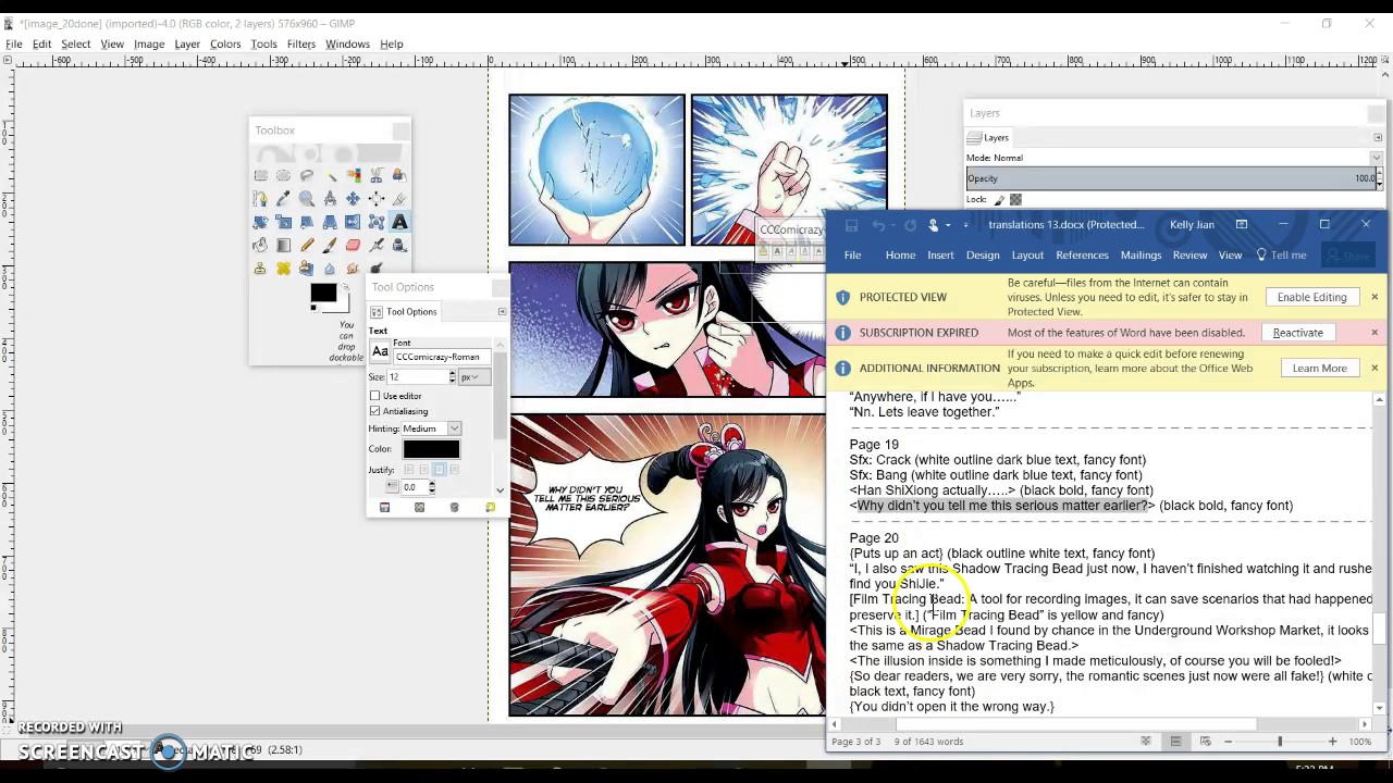 Typesetting Manhua with Gimp